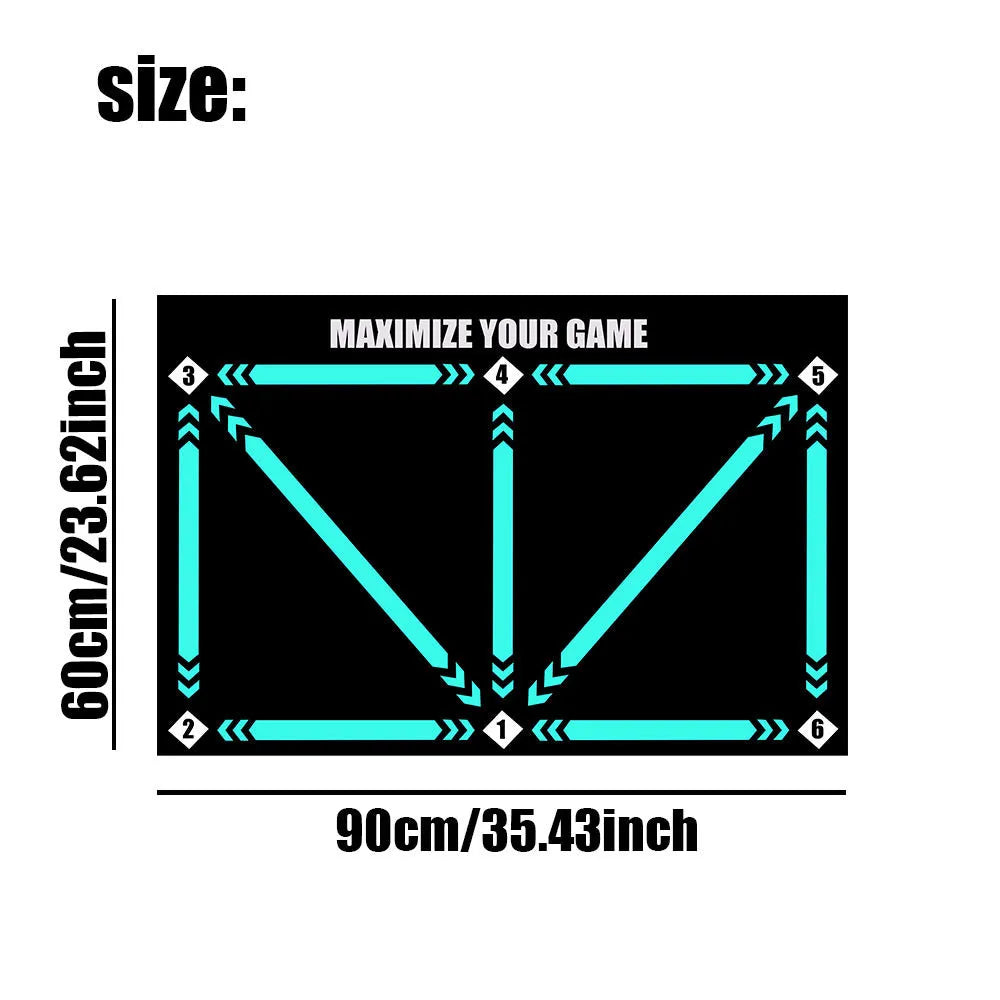 Rubber football training mat in cushion colour for indoor skill practice and foot basket row drills