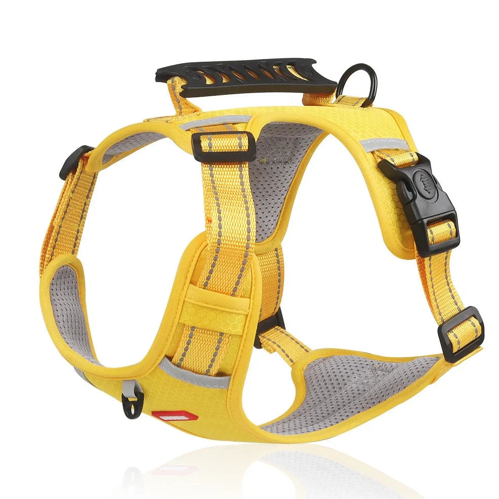 Reflective pet chest strap in multiple colours with adjustable design for night walk safety