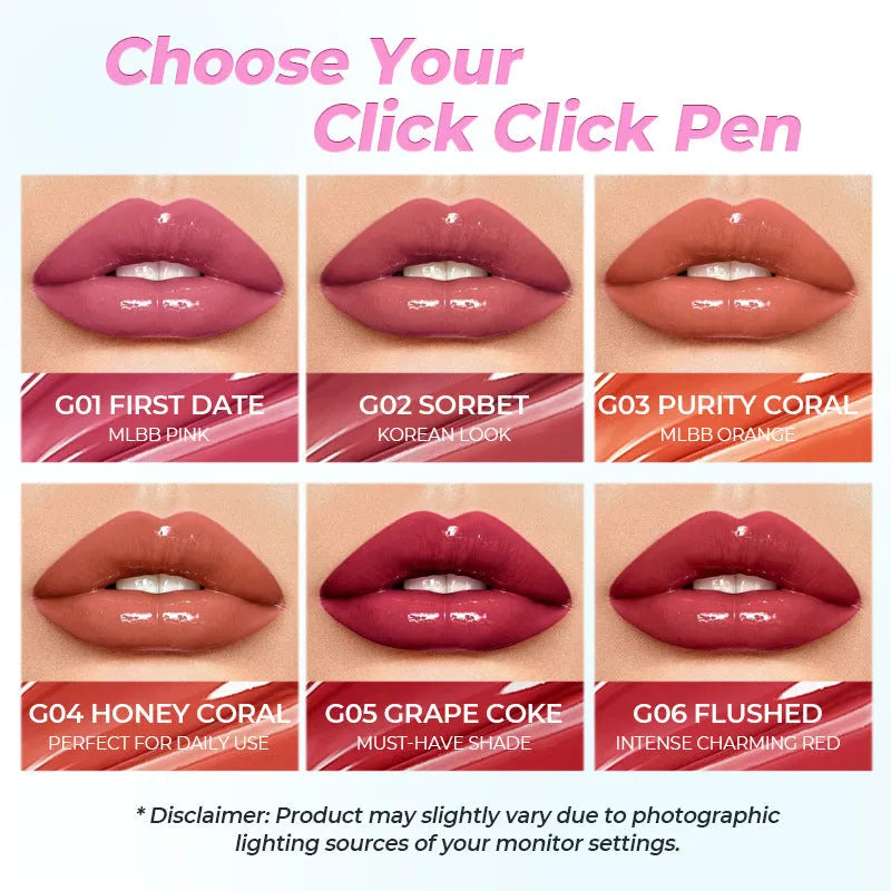 Waterproof moisturising lipstick in six colour shades with 1.8g content