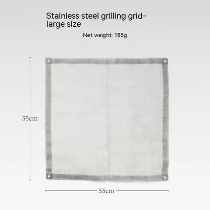 Stainless steel barbecue net with grill for outdoor cooking with groups