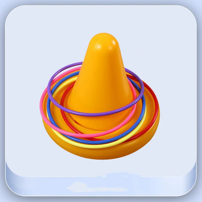 Children's balance training sensory toy with throwing rings in bright colours