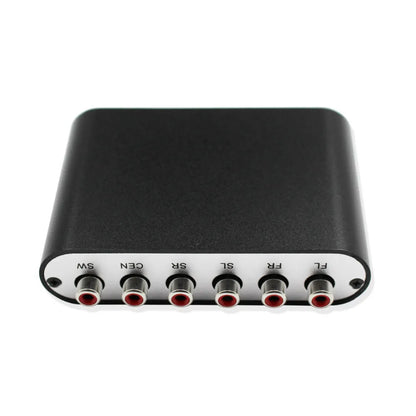 Black DTS Dolby AC-3 audio decoder with optical coaxial inputs for 5.1 channel conversion