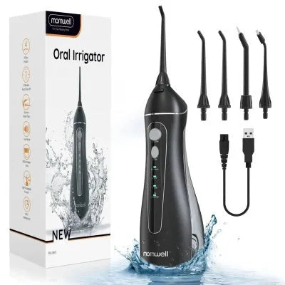 Black Prooral portable oral irrigator water pick with 300mL tank