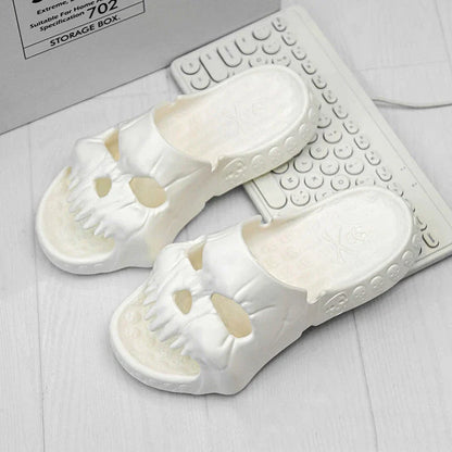 Stylish skull-themed slippers with a variety of color options for comfortable, versatile wear