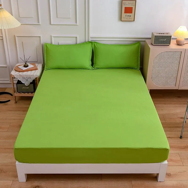 Cotton bed sheets fitted sheet and pillowcase set in various colour options for standard mattress sizes
