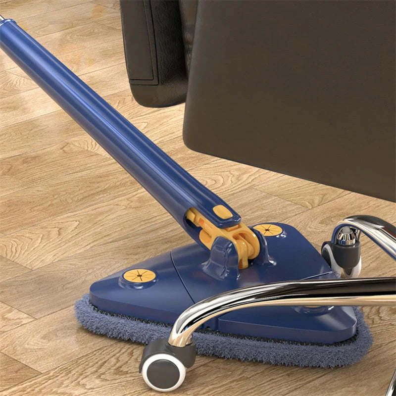 Extendable Triangle Mop with 360° rotatable head for deep cleaning floors, walls, and ceilings
