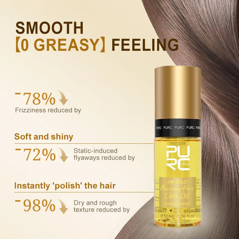 Yellow 50ml hair care essential oil bottle for curly hair repair and scalp treatment