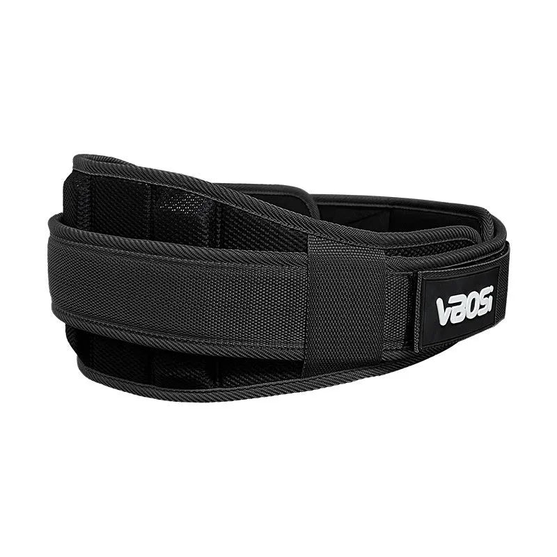 Adjustable waist support belt for weightlifting and squat training, available in black, red, or yellow