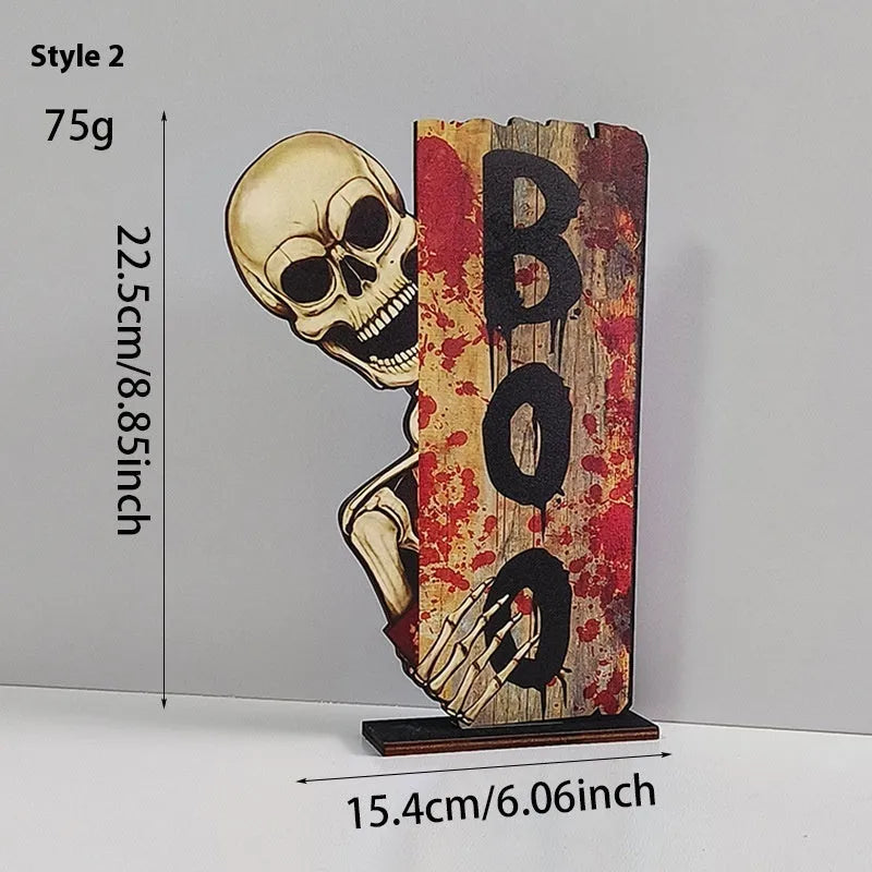 Wooden European style retro creative Halloween tabletop ornament decoration