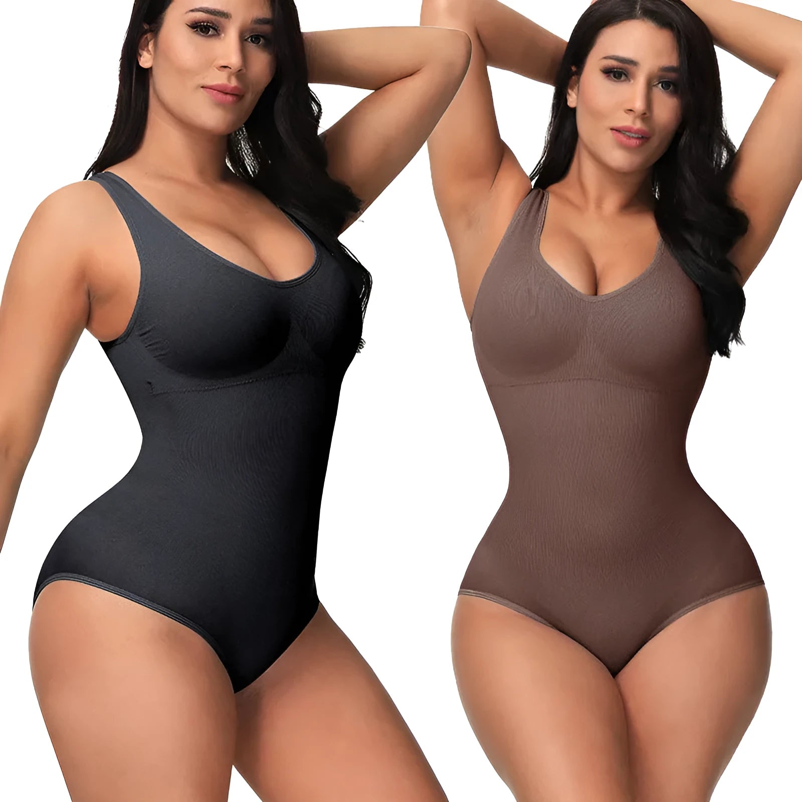 Seamless nylon bodysuit for waist support and body sculpting in multiple colours