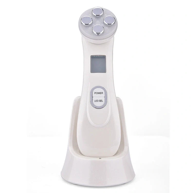 EMS radio frequency beauty instrument for skin rejuvenation in white, pink, and black