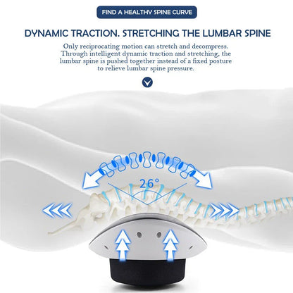 Premium lumbar support massage device with intelligent traction, heat therapy, and vibration massage functions for relieving back pain and muscle fatigue