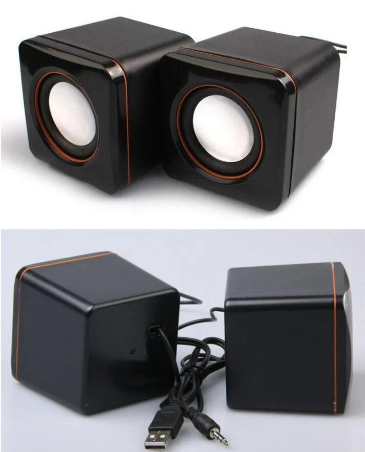 Compact and portable USB-powered desktop speaker with sleek design and high-quality audio performance