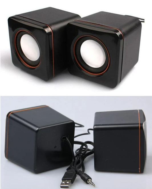 Compact and portable USB-powered desktop speaker with sleek design and high-quality audio performance