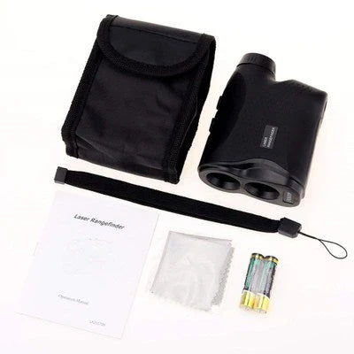 Versatile laser distance meter with German-engineered optics for precise outdoor measurements up to 600 meters