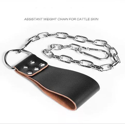 Leather weight lifting belt chain ring for power training in various colours
