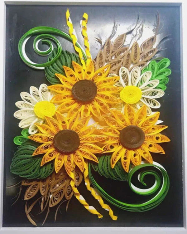 DIY Paper Craft Quill Art Kit with assorted colour paper strips and crafting tools