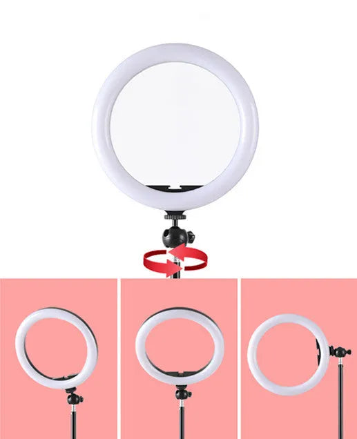 10-inch ring selfie light with metal bracket for smartphone photography and video