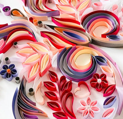 20-inch handmade butterfly quilling illustration craft pack with tools including glue, scissors, awl, and tweezers