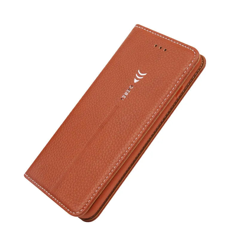 Business wallet phone case for iPhone with card slots in imported PU leather