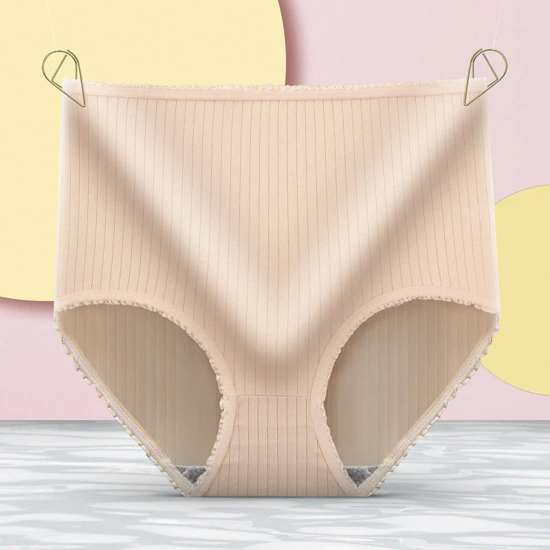 Ladies' high waist tummy control panties in milk silk for a smooth, comfortable fit