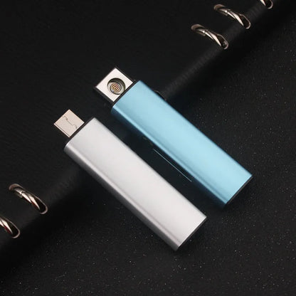 Set of 20 rechargeable metal cigarette lighters in various colours showing windproof design