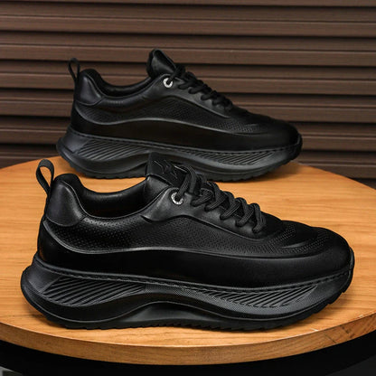 Stylish thick-sole sneakers in various colors, featuring stitching details and a lace-up design for a customizable fit