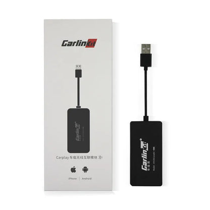 Black wireless CarPlay USB dongle for Android car stereo iPhone connectivity