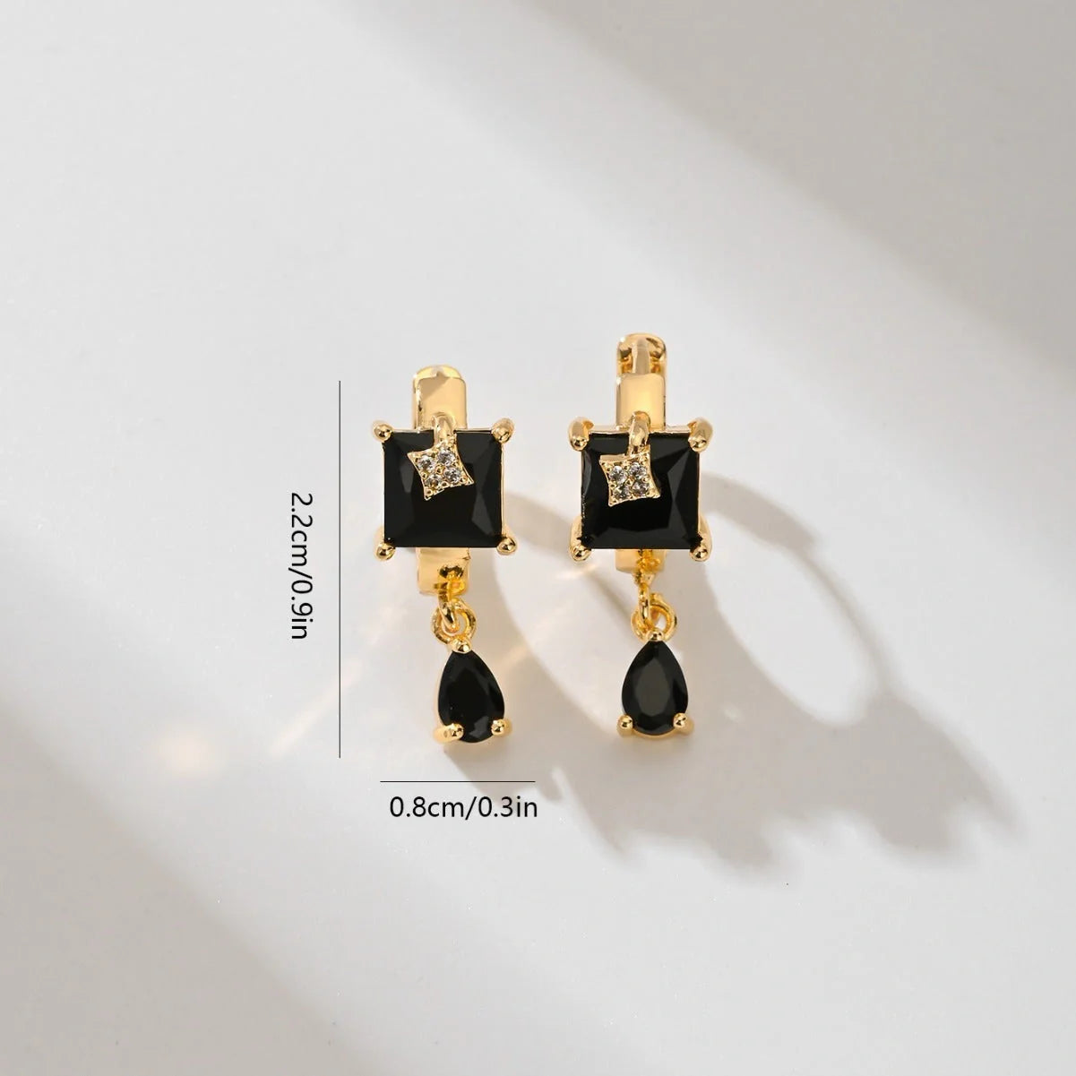 Copper-plated gold fashion earrings with water droplet design in six colours