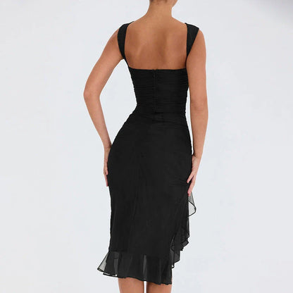 Chic sleeveless sheath dress in various colors, featuring a unique collage/splicing design and a form-fitting silhouette