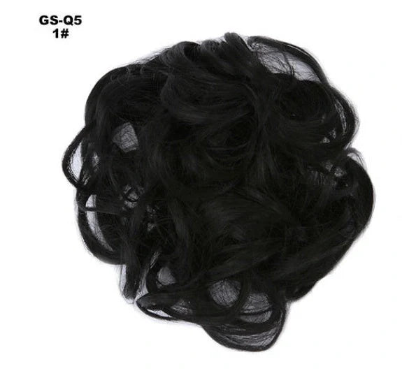 Hair ring wig in various colours from 1# to Burg, showing synthetic fibres and natural hairline for temporary styling