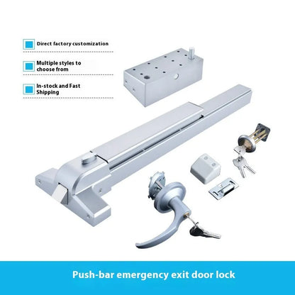 Stainless steel fireproof push lock with external handle for 65cm baked paint doors
