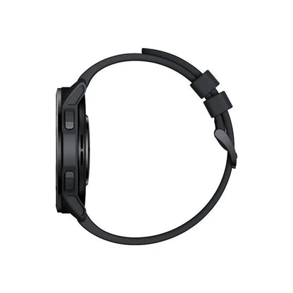 Dual band GPS smart watch with 1.43 inch touchscreen and silicone strap in black, white, or blue colours