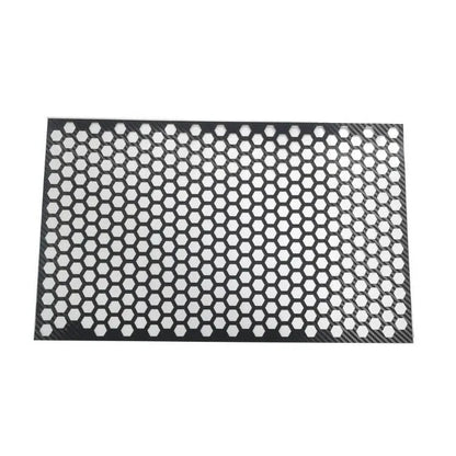 Set of black honeycomb-patterned car taillight decoration stickers showing size scale.