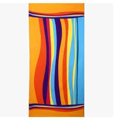 Large 150x70cm microfiber beach towel with colourful flamingo and summer ice cream printed designs