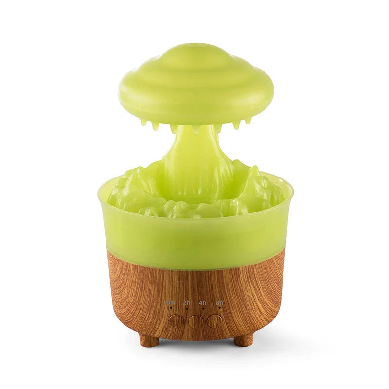 Soothing rain cloud humidifier with 7-color lighting and essential oil diffuser for a relaxing ambiance