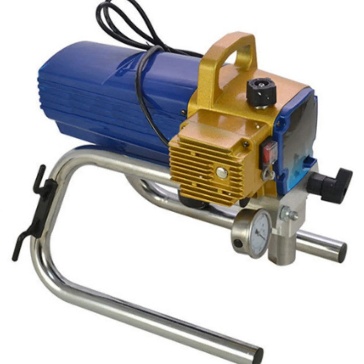 Blue electric airless spraying machine with spray gun and 50cm extension rod for paint application