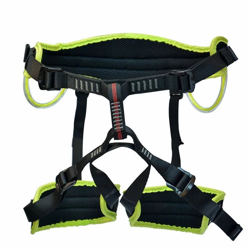 Half climbing safety belt in orange, black, green or blue with 2300kg stated load and adjustable waist