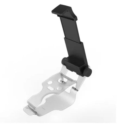 Black universal mobile phone holder bracket for car dashboard, office desk, or home use