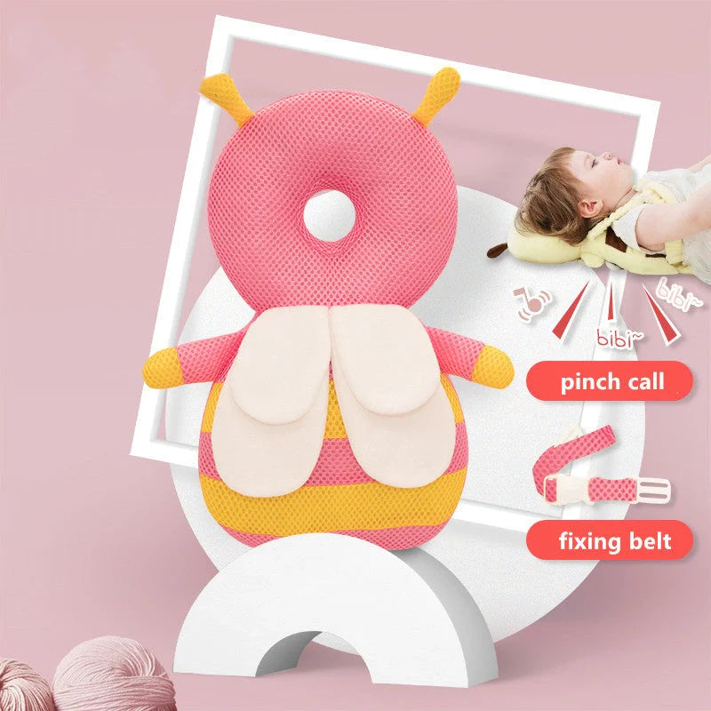 Baby head protection cushion backpack with anti-fall pillow for toddlers in various colours