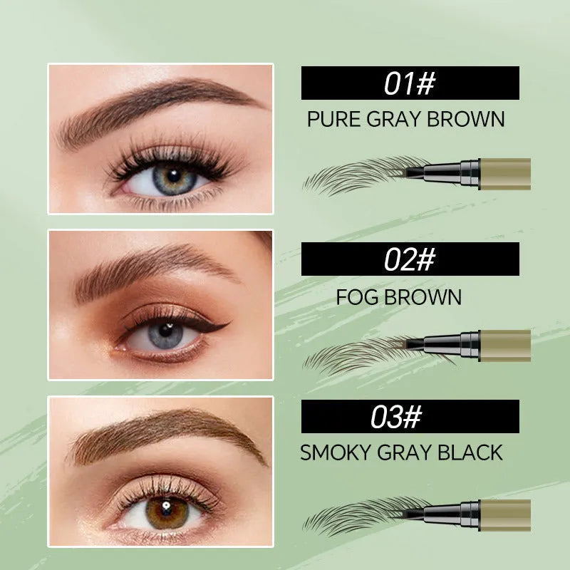 Two fork eyebrow pencil with waterproof liquid eyeliner tip in brown and black colours