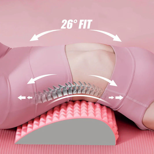 Premium back stretcher pillow with acupressure design to relieve neck, lumbar, and sciatica pain