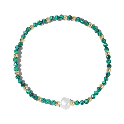 Natural stone geometric ellipse bracelet in various colour options