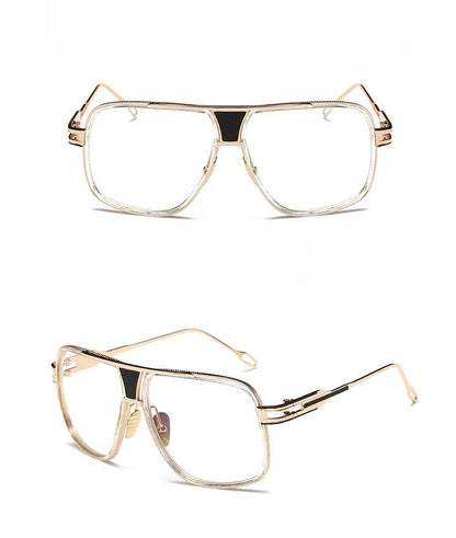Men's square UV400 sunglasses with 59mm lens width, plastic and metal frame, goggle style