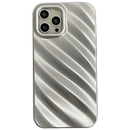 Simple pleated silicone iPhone case with electroplated laser detailing in black colour