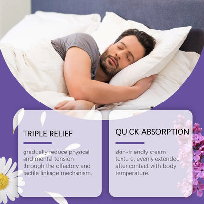 Sleep Goodnight Cream in a 30g container with lavender, chamomile, bergamot and valerian oils.