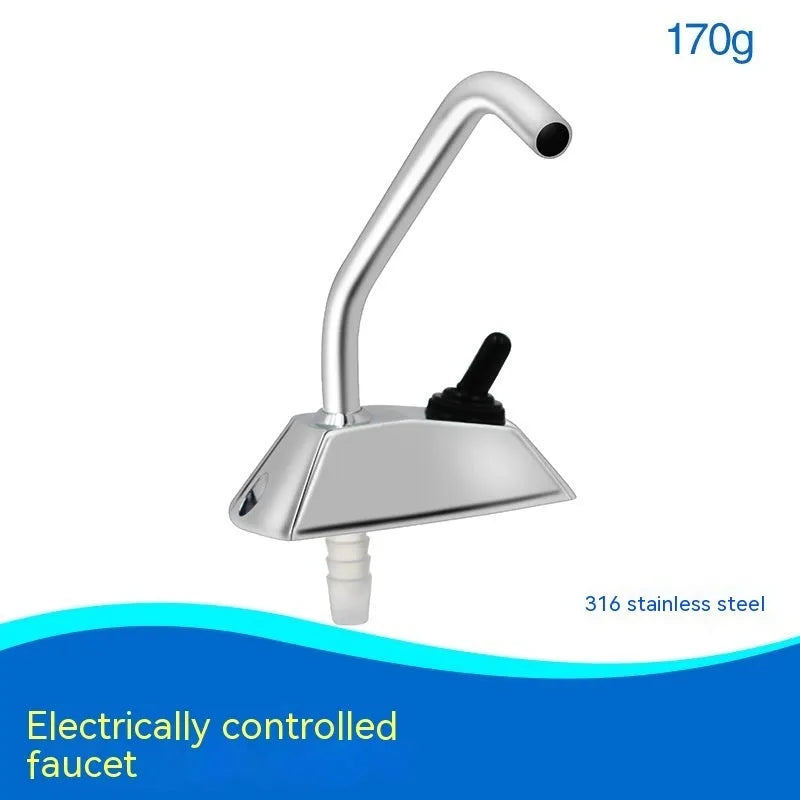 316 stainless steel electronic control RV rotating faucet with mirror finish