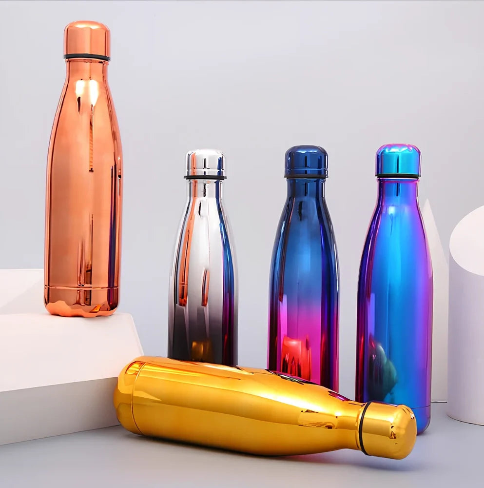 Stainless steel vacuum flask with 500ml capacity and double-wall insulation for temperature control