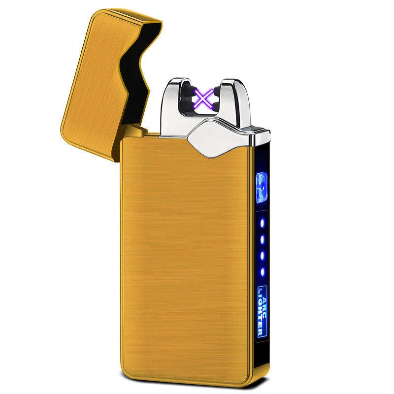 A premium, fingerprint-activated lighter with a sleek, ice-plated zinc alloy body for modern British consumers