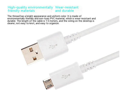 Android micro USB data cable 1 metre length black or white charging and sync cable